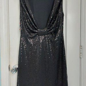 Petite black sequin dress